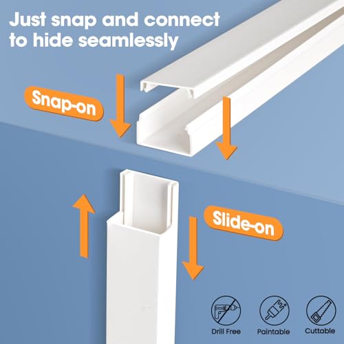 image for Yesbes 315in Cord Hider Kit, Paintable Cable Raceway, Cord Covers For 