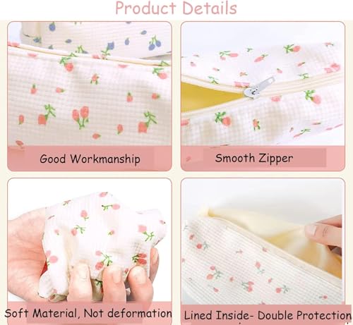 Image of Pink Floral Styl Pencil Bag, Pencil Case, Cute Simple Pen Bag Pen Holder Coin Pouch,, Stationery Organizer Multifunction Makeup Storage Bag, Pen, Pencil and Marker Cases Office Supplies Storage