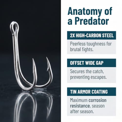 Pack of 30 Fishing Double Frog Hooks, High Carbon Steel, 2X Strong - Ideal for Bass Fishing in Salt & Freshwater (4/0#-30 Pcs) by GosBio - Used condition - Image 6