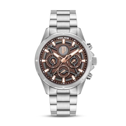 Police - Orologio Defender - Quartz Movimento Dell'orologio - Larghezza Della Cassa: 45 Mm - Acciaio Inossidabile - Brown - 5 Atm-image