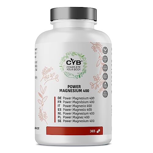 CYB - Complete Your Body | Magnesio Alta Dosis - Analizado en Laboratorio en Alemania (365 Tabletas, Power Magnesium)