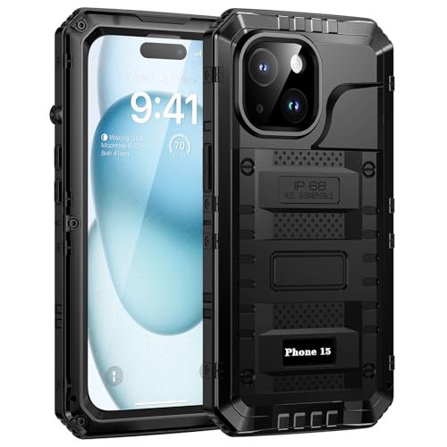 Funda para iPhone 15 Impermeable Lanhiem Carcasa Estanca Antigolpes Negra