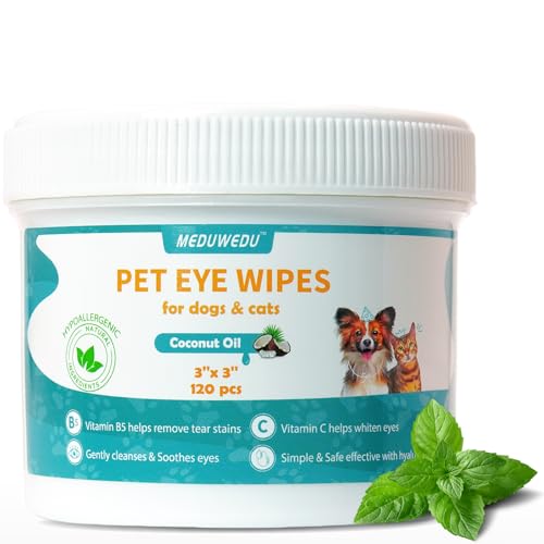 Eyes Wipes for Dogs & Cats 120 Counts, Grooming Kit Care for Dogs and Cats, Gently Remove Tear Stain, Eye Debris, Discharge, Mucus Secretions, Mint Scent Eyes Wipes for Dogs & Cats 120 Counts, Grooming Kit Care for Dogs and Cats, Gently Remove Tear Stain, Eye Debris, Discharge, Mucus Secretions, Mint Scent