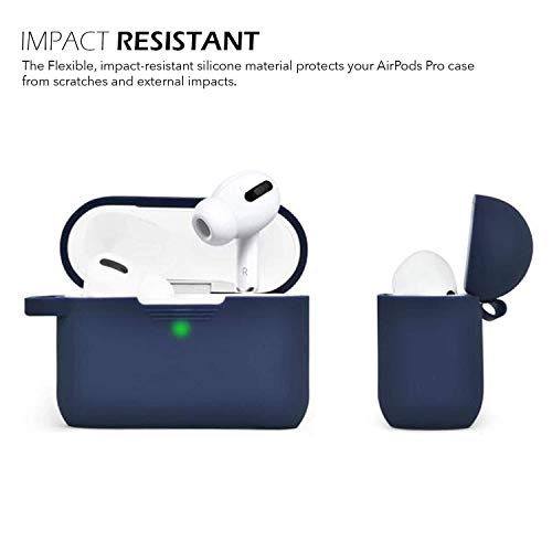 Image of GRIPP Rubon Silicone Case with Carabiner for AirPods Pro (1st Generation), 360 Shock Protection, Precise Cutout, Wireless Charging Support, Durable & Stylish - Indigo