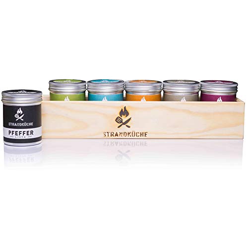 Strandküche 6er Gewürze Geschenkset Bulli 250 g I Bio Gewürze Set mit Pfeffer Meersalz Kräuter...