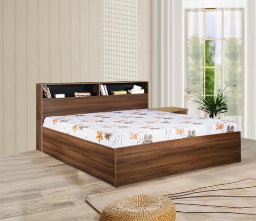 Image of DELITE KOM Urban Engineered Wood Queen Box Bed (Finish Color Acacia Dark Delivery Condition Knockdown)