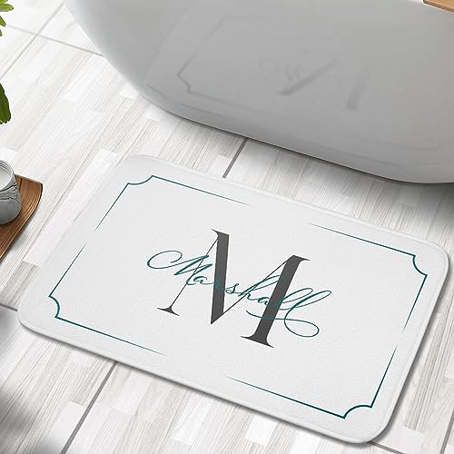 Custom Monogrammed Bath Mat, Personalized Fast Drying Memory Foam Bath
