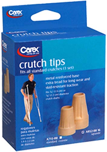 Carex Crutch Tips X-Large, 1 Set, Pack of 2