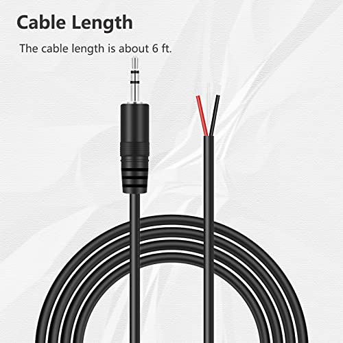 Cable adaptador 2.5mm TRS stereo 6ft 2 piezas miniatura 4