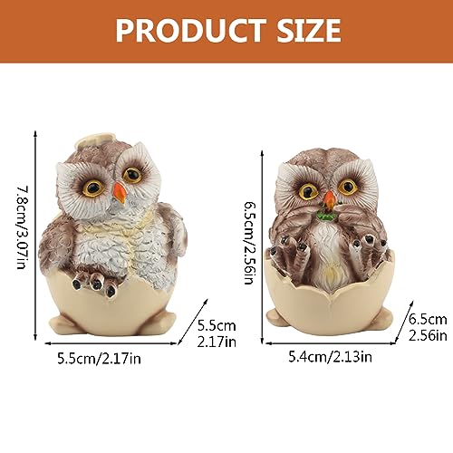 Figurillas de búho de resina con textura y detalles pintados miniatura 2