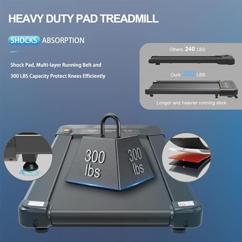 Image of Under Desk Treadmill Walking Pad with Remote Controll, Heavy Duty 2.5HP 300LBS