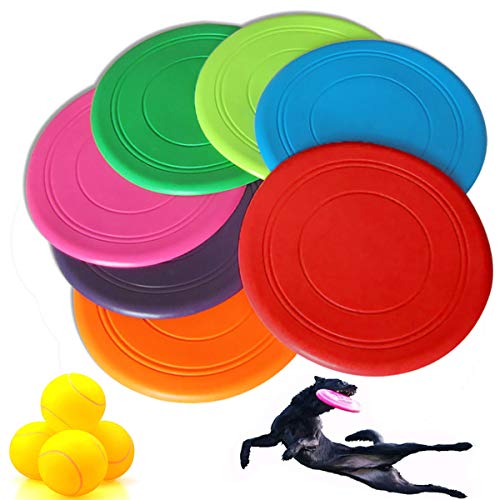 Binjor 10pcs Frisbee Hund Klein Hundefrisbee Weich Bodentarget Hundetraining Hundespielzeug Frisbee Scheibe Bissfest Spielzeug FüR Haustier Spielzeugball Tennis Werfen Molar Biss Resistenter Cover