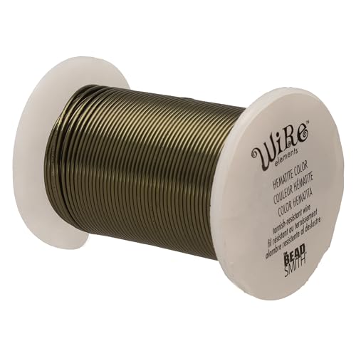 Image of The Beadsmith Wire Elements 26-Gauge Lacquered Tarnish-Resistant Copper Wire for Jewelry Making, 34 Yard, 31.09 Meter Spool (Hematite Color)