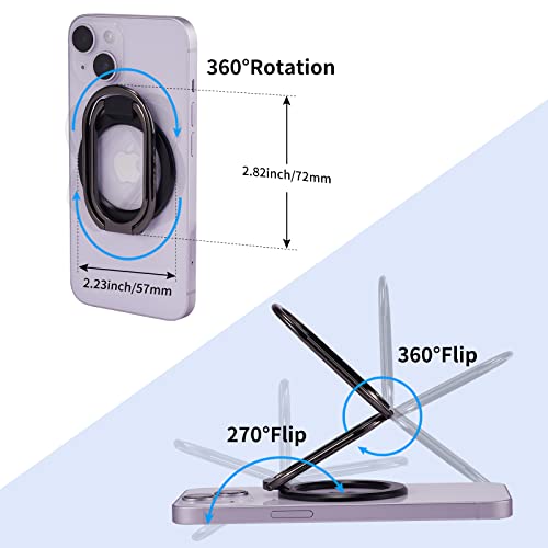 Image of Magnetic Phone Ring Holder, Removable Grip & Kickstand for MagSafe