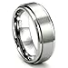 Sz 9.0 Men's Titanium 8MM Flat High Polish/Brush Finish Wedding Band Ring