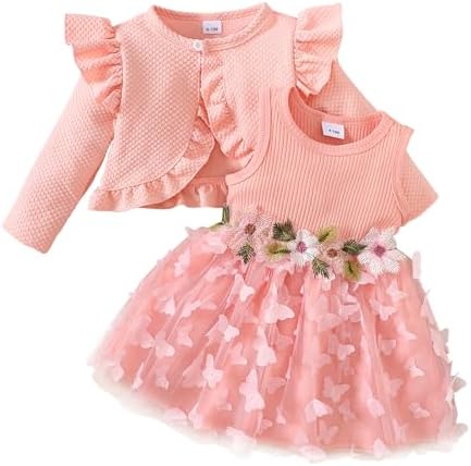 Toddler Girls Tulle Dress Baby Girl Sleeveless Floral Tutu Dress 12-18Month
