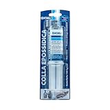SIGILL, Colla Epossidica, Adesivo Epossidico Bicomponente (A+B) Super Resistente fino a -40°C e +80°C, Resistente ad Acqua e Agenti Chimici, Trasparente e Rapido, Siringa da 25 ml (A+B)