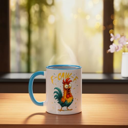 Taza de Cerámica Azul y Blanca 11 oz miniatura 3