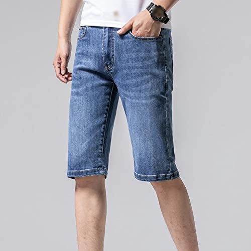 Shorts denim slim recto para hombre miniatura 4