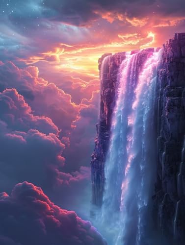 Waterfall yCgoCio[ i DIY G ANG̋ ZbgƃuVt G lp S G hG  A[gNtg z[fR[V av[g 90x120cm Z-9854