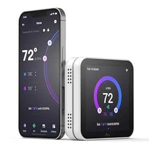 vine Smart Thermostats for Home, 7 Day Programmable WiFi Thermostat for House, 4.0″ Touch Color Screen, App/Voice Control, Compatible with Alexa & Google Assistant, C-Wire Required