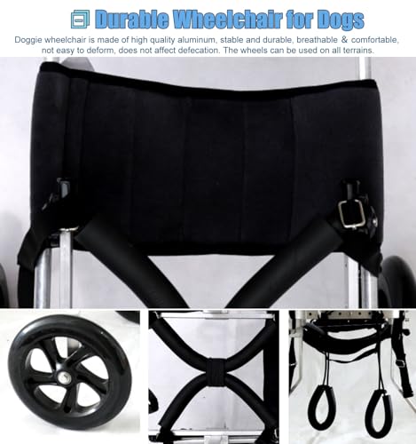 Silla de ruedas para perros grandes – Soporte de pierna trasera ajustable para asistencia de movilidad, carrito de 2 ruedas para pastores alemanes y labradores