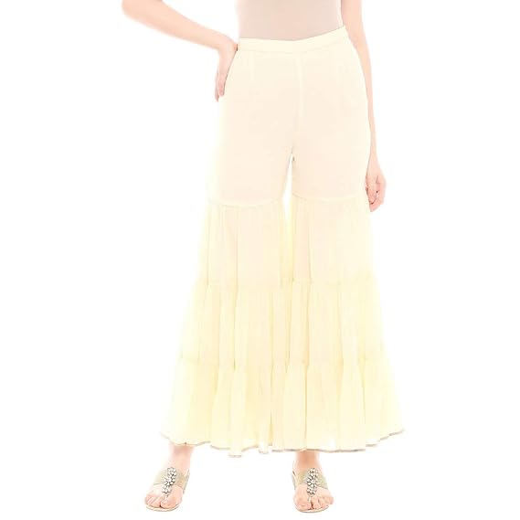 Buy INDYA Womens Solid Sharara Pants at 