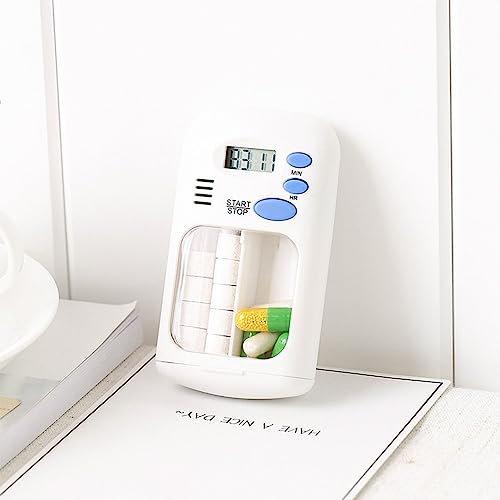 Pilulier électronique, Pilulier de Poche de Voyage avec Alarme électrique, Distributeur de Médicaments Portable pour Compartiments D'huile de Poisson Vitaminée