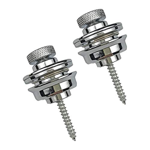 Guitar Strap Locks Guitar Strap Buttons 2 Pack Metal Straplocks Anti-stripping Quick Release Bass Locks with Mounting Screws for Electric Acoustic Guitar Replacement