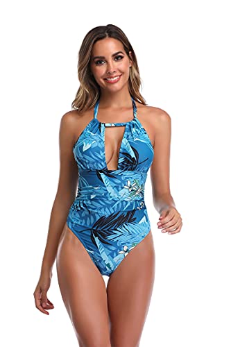 Maillot de bain une pièce femme col V profond ajustable taille L