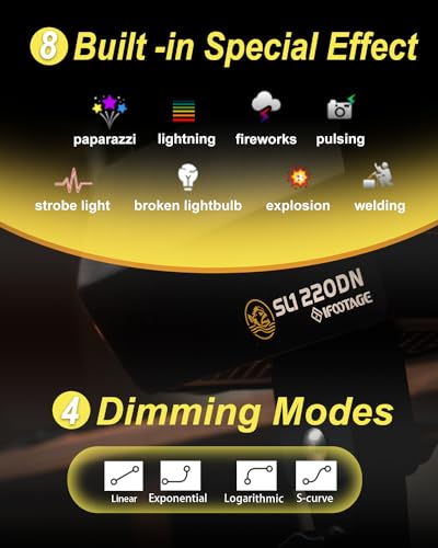 Image of IFOOTAGE 220DN Video Light,220W COB LED Light,Continuous Lighting for Photography,CRI 98,TLCI 99,42000Lux @1M,8 Lighting Effects,Silent Run,TM-30 Rf97 Rg100