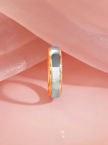 Image of 18K Gold Plated Gold & Silver Tone Tungsten Men's Band Ring for Mens | Everyday Wear Rings for Mens