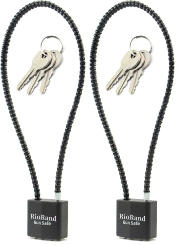 Image of RioRand Keyed Alike Cable Gun Lock 8.5 inch & 15 inch, Safety Lock Compatible with Pistols, Rifles & Shotguns for Home & Firearm Storage