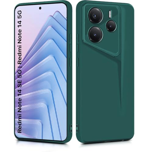 Image of WOW IMAGINE Slim Back Cover for Redmi Note 14 SE 5G | Redmi Note 14 5G | Blade Series Ultra Thin Case with Lightweight Design | Camera Protection | Soft Matte Silicone Flexible Mobile Case - Green