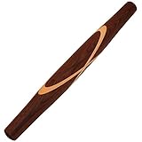 Black Walnut French Style Rolling Pin Celtic Knot Design with Sugar Maple Inlay | Tapered Solid Wood Design | Premium Quality for Effortless Baking and Dough Rolling 18' Rolling Pin Hand Made in USA