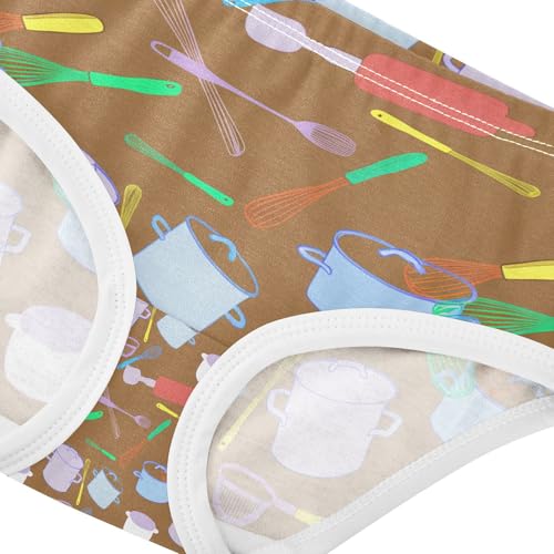 Colorful Kitchen Utensils Pots Toddler Girls's Underwear 2T 202c12204