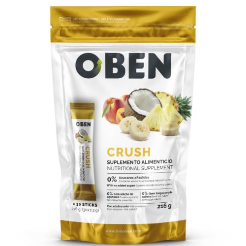 Quemador de Grasas OBEN CRUSH Suplemento Alimenticio TRATAMIENTO 1 MES + 3 pegatinas de REGALO. Con pautas y asesoramiento.