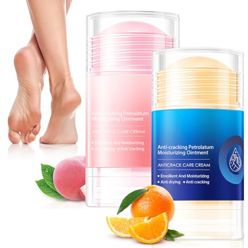 2PCS Crème Pieds, Crème Hydratante Pieds Anti Crevasses, Cream Réparatrice pour Talons Très Secs et Crevassés, Baume Nourrissant Intensif pour Réparation et Soin Quotidien Durable