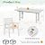 AMERLIFE 7-Piece HDPE Outdoor Dining Table Set with 6 Chairs, 71" L Patio Dining Furniture Set with Umbrella Hole, Modern Dinner Table & Chairs Set for Garden, Backyard, Poolside, White