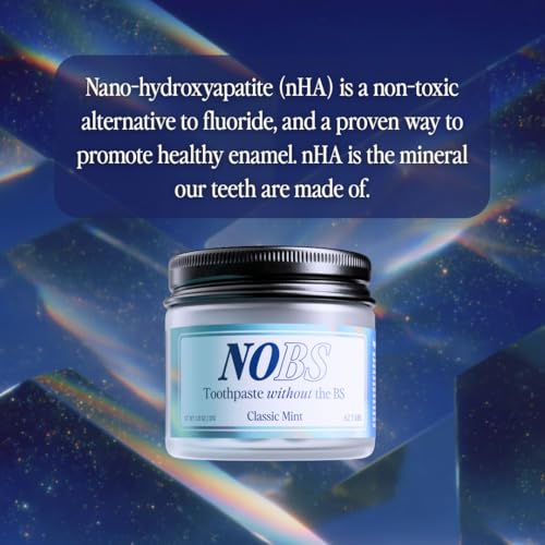 Image of NOBS (No Bad Stuff) Toothpaste Tablets - Nano Hydroxyapatite, Fluoride & Plastic Free, Eco & Travel Friendly - Remineralize with NHA (1 Month) (Pack of 2)