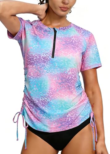 Rashguard froncé Halcurt maillot de bain anti-UV grande taille zippé