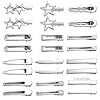 24 PCS Y2k Hair Clips Silver Hair Clips for Women, 12 Shapes Metal Silver Hair Accessories for Girls Star Hairclips Metal Barrettes Alligator Clips for Hair Styling Star Hairpin Cool Hairpin Set