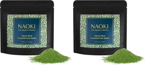 Image of Naoki Matcha Superior Ceremonial Blend - Authentic Japanese First Harvest Ceremonial Grade Matcha Green Tea Powder from Uji, Kyoto (50g / 1.75oz) (Pack of 2)