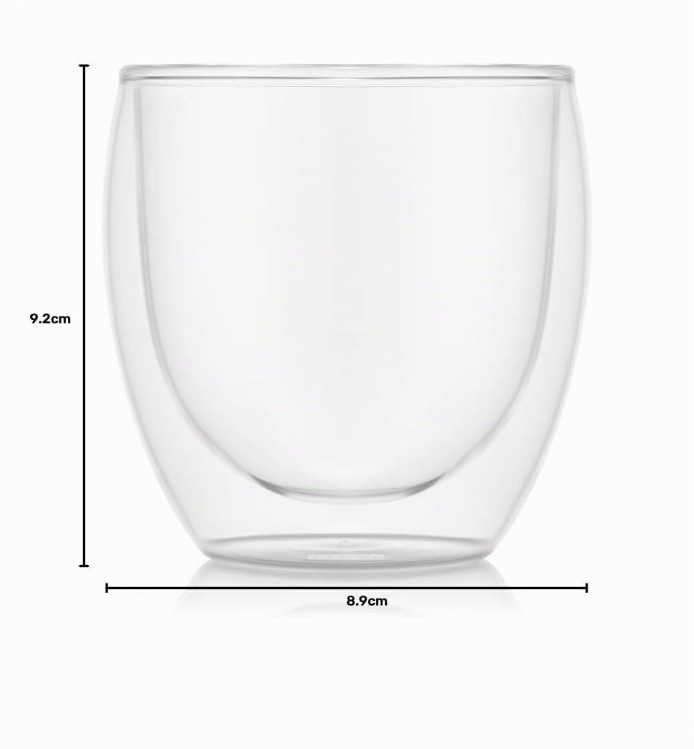 Bodum Pavina - Set de 6 Vasos térmicos, 0,25 l, borosilicato, Transparentes