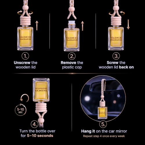 Image of Valencio Luxury Car Perfume Ace - Cedar & Lavender Hanging Diffuser | Fragrance Inspired by Body Perfumes | Natural Essential Oils | Long-Lasting Fragrance Up to 45 Days | Gas-Free & CFC-Free