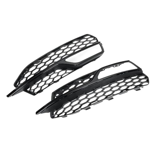 Compatible For Audi S3 A3 S-Lines 2014-2016 8V3807682L 8V3807682G,2x Honeycomb Mesh Style Car Front Bumper Fog Light Grille Grill Lamp Cover