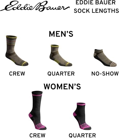 Eddie Bauer Men's Dura Dri Moisture Control Crew Socks, 6 or 12 Pairs3