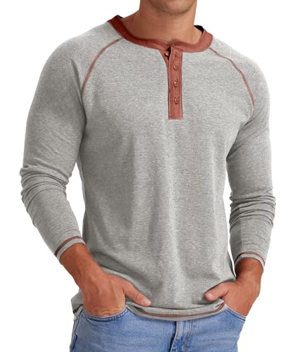 Image of Sailwind Mens Henley Long /Short Sleeve T-Shirt Cotton Casual Shirt