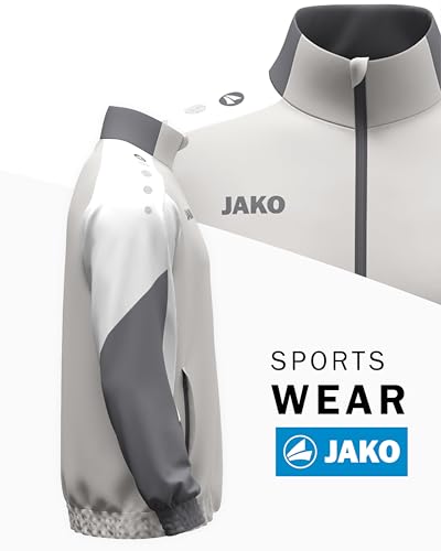 JAKO Unisex Webjacke Dynamic, hellgrau/weiß/grau, XL – Ansicht 3