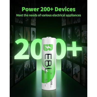 EBL AA 2800mAh High Performance Ni-MH Rechargeable Batteries, 4 Pack